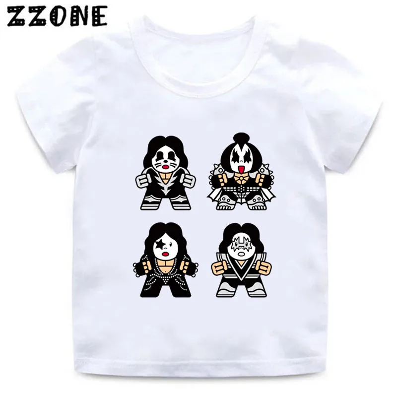 Hot Sale Stormtrooper Fans Kiss Rock Band Print Kids T shirts Boys Clothes Baby Girls Tops Children Summer Short Sleeve T-shirts