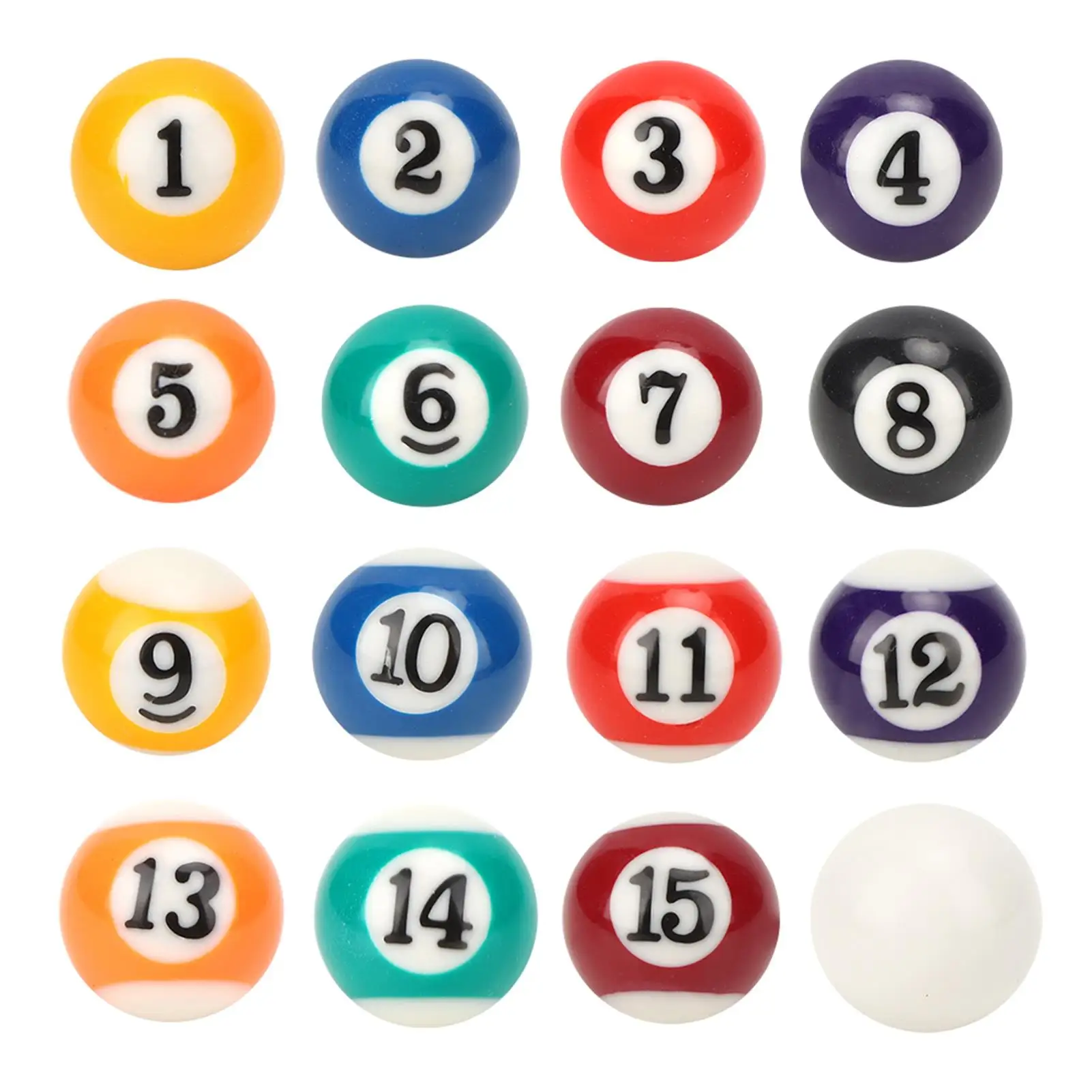 

16PCS Mini Eco-Friendly Resin Billiard Balls - 2.5CM Pool Table Accessories for Kids