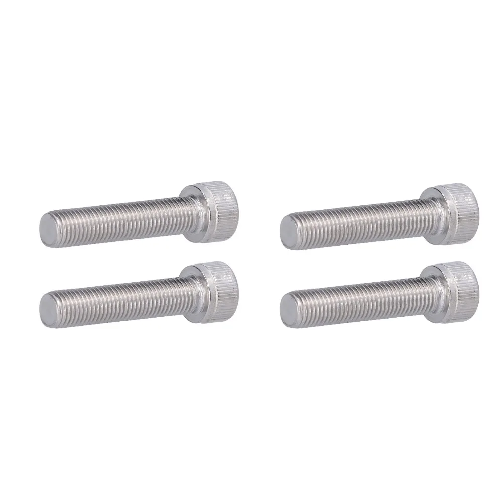 4PCS Hardware Stainless Steel Hex Bolt Fine Pitch 1.25mm Bright Finish Allen Head Bolt Machine Fastener For DIY Jobs