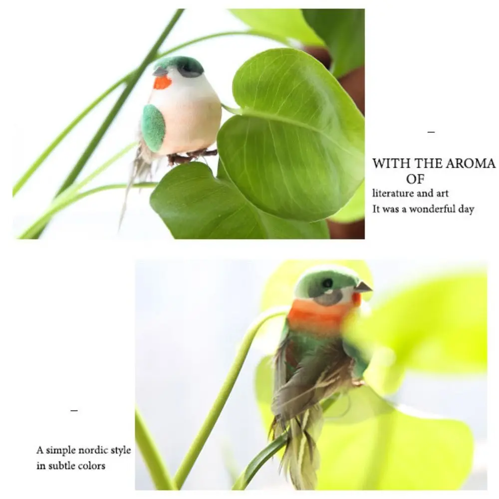 12PCS Home Garden Ornament Cute Artificial Birds DIY Craft Simulation Birds Models Foam Animal Artificial Animal