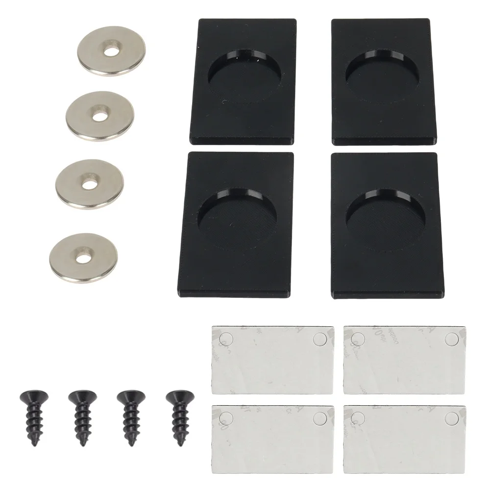 

4Sets Strong Magnetic Number Plate Holder Universal For Car Caravan Trailer Easy To Install Magnetic Number Plate Holder Black