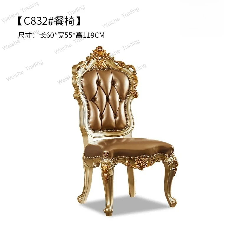 European 10 people marble rectangular dining table and chairs combination villa restaurant solid wood carving flower 234 meters