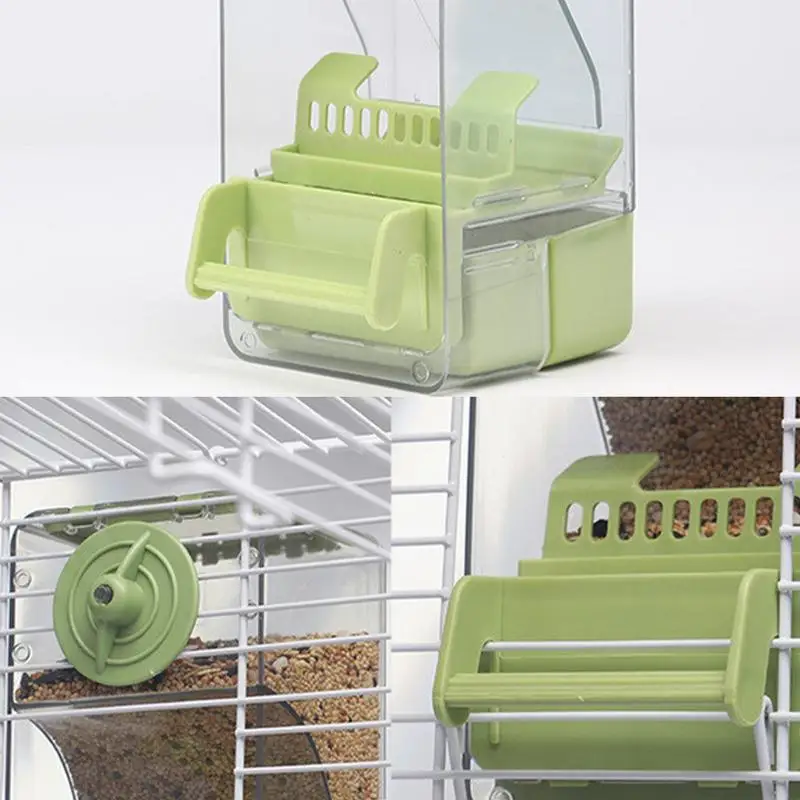 Mangiatoia automatica per uccelli Paraveri a prova di perdite Mangiatoia per alimenti Gabbia per uccelli Forniture Dispenser di cibo per parrocchetti Cockatiels Canarini