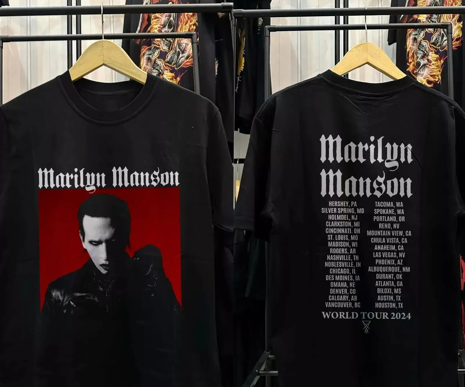 2024 MARILYN MANSON World Tour Date Unisex Shirt Reprint AN34855