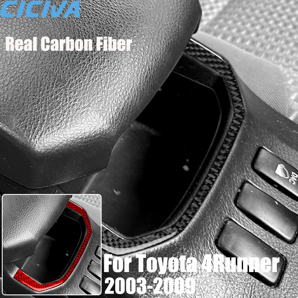 

Real Carbon Fiber Car Accessories Center Armrest Trim Cover Soft Sticker For Toyota 4Runner 2003 2004 2005 2006 2007 2008 2009