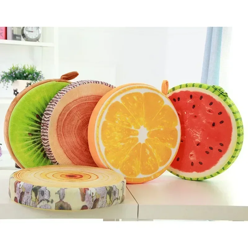 40cm 3D Fruit Orange/Kiwi/watermelon/stump cotton plush doll model office Sofa car Cushion Stuffed hold Pillow Toy