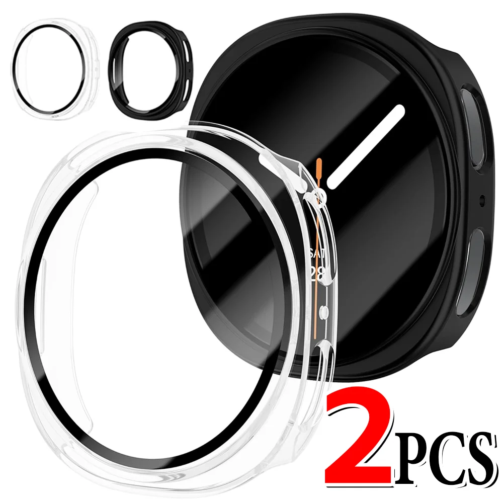 

Для Samsung Galaxy Watch 8 40 мм 44 мм ПК и чехол из закаленного стекла Защитная пленка для экрана с полным покрытием для Samsung Watch 8