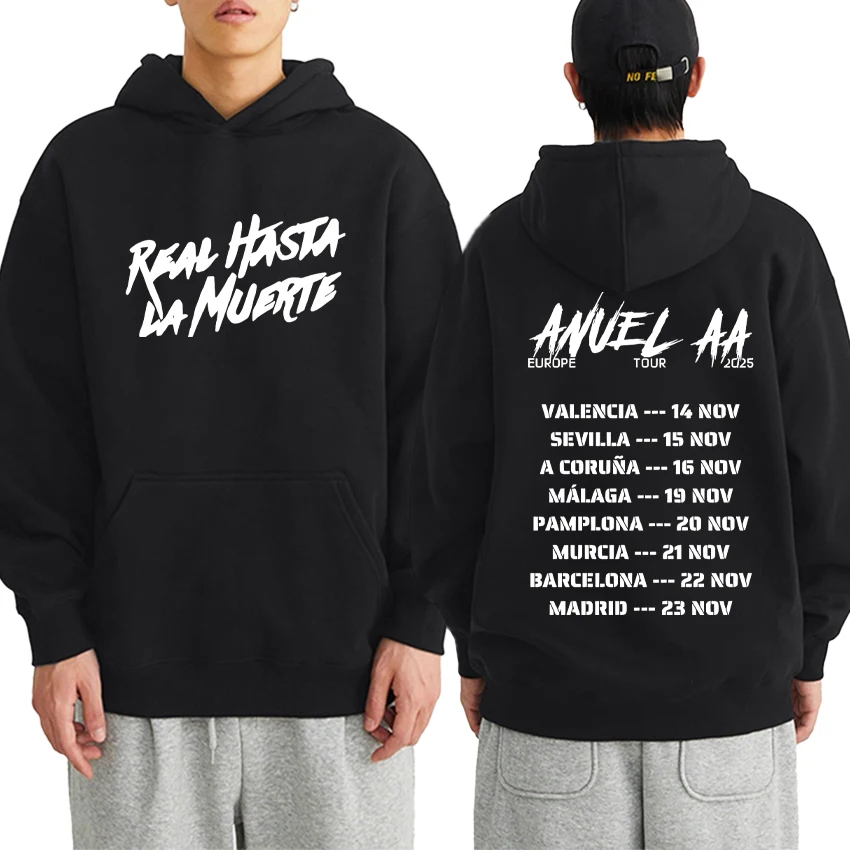 

Rap Singer Anuel AA European Tour 2025 Autumn Winter Men Women Pop Album Fleece Hip-hop Hoodie Harajuku Oversized Y2K Sweatshirt