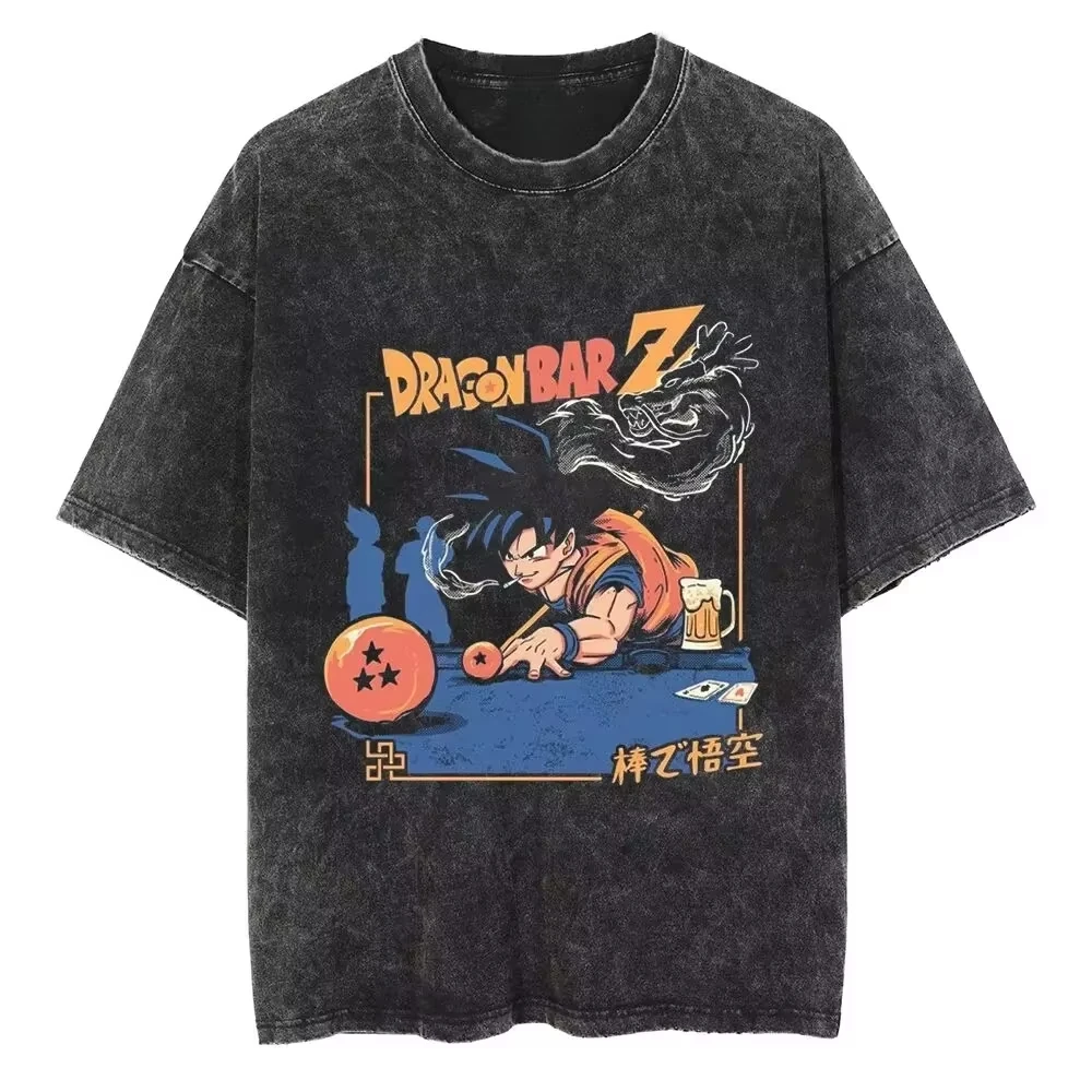 

2026 Dragon Ball 2026 Summer T-Shirt Washed Vintage Frieza Print Unisex Casual Comfortable summer washed loose men's clothing