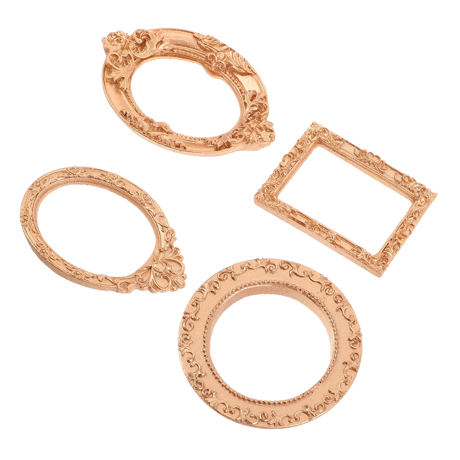 

4Pcs Mini Photo Frames Vintage European Style Resin Retro Jewelry Display Photography Prop Home Decor Vintage Resin Picture