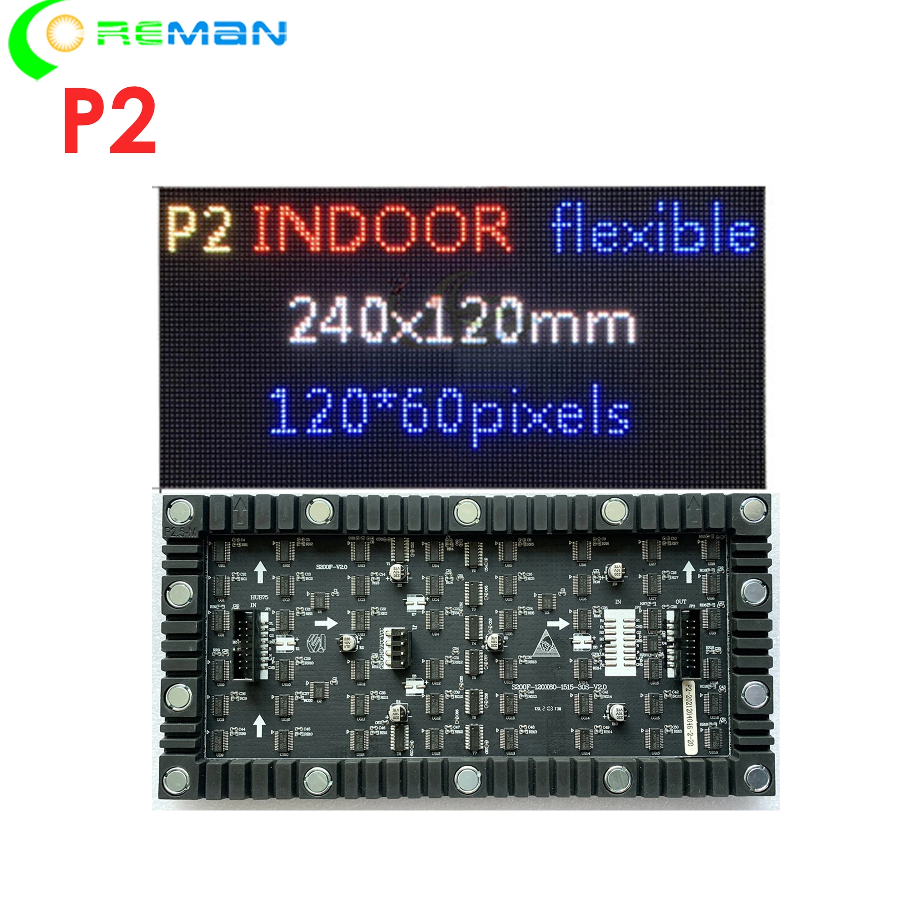 شنتشن led مصنع P2 وحدة led لينة 240x120 مللي متر 120x60 hub15 16pin مرنة rgb led مصفوفة led لوحة