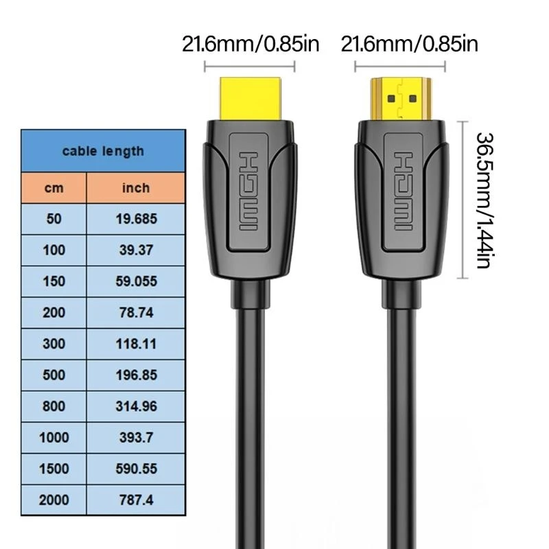 HDMI2.0 Cable Video Cable Compatible para Monitores 4K60Hz Dispositivo juego 83cf
