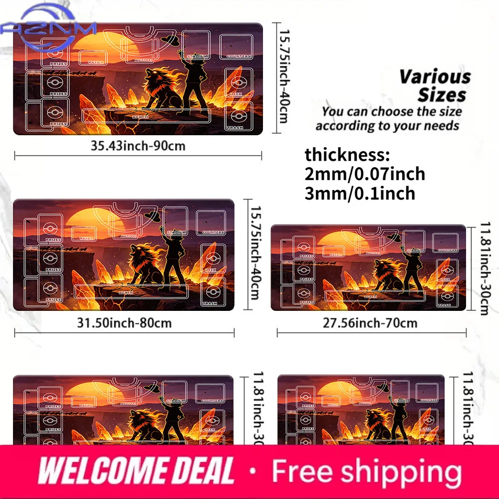 Fire Lion Trainer Sunset Canyon TCG Playmat Gaming Mouse Pad
