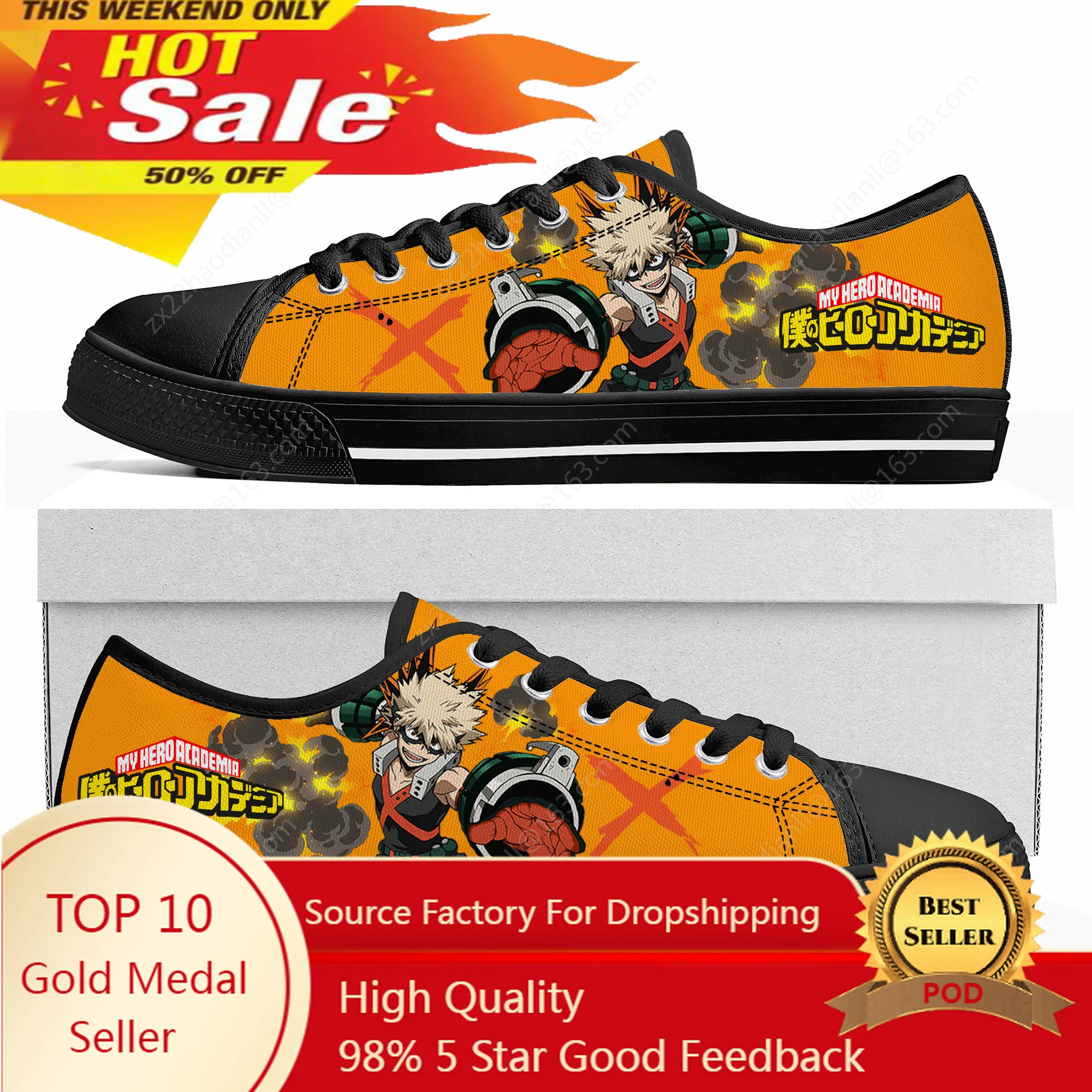 

Anime Katsuki Bakugo My Hero Academia Low Top Sneakers Mens Womens Teenager High Quality Canvas Sneaker Couple Shoes Custom Shoe