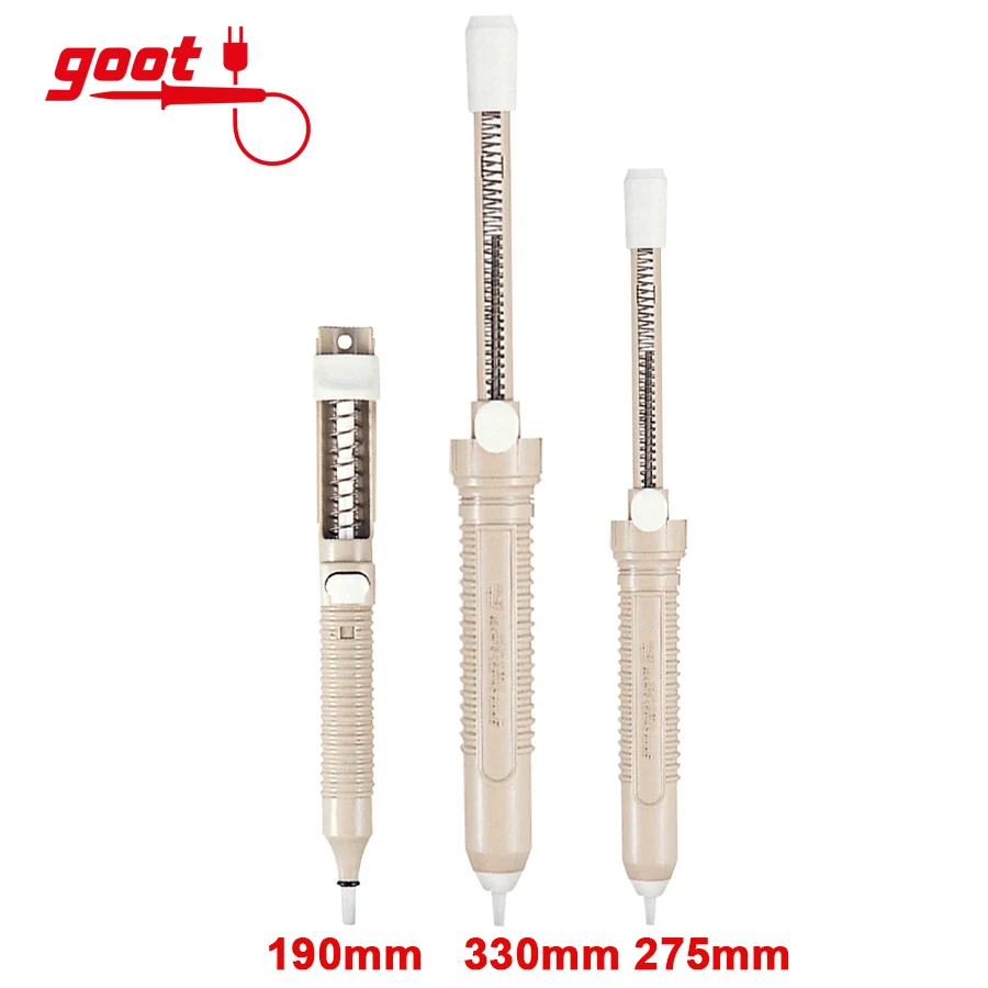 Japan GOOT Desoldering Pump Self-Cleaning Plunger 330/275/190mm Manual Solder Sucker Welding Tool Accessories GS-100/104/108