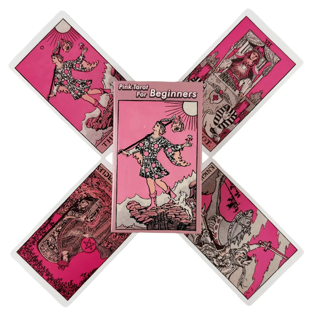 Pink Rider Tarot Cards for Beginners A 78 Deck Oracle English Visions Divination Edition Borad Playing Games