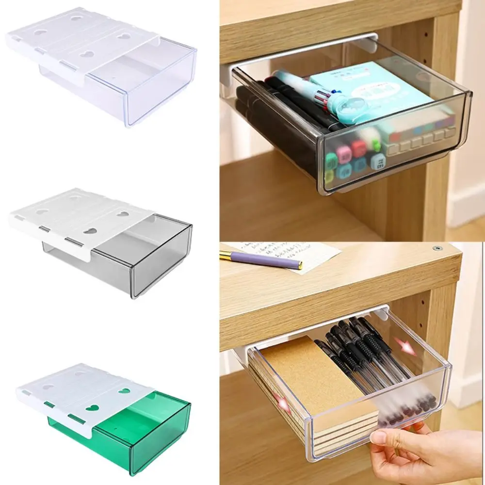 

New Drawer Storage Box No-Punch Paste Under Desk Drawer Drawer Tray Miscellaneous Storage Drawer Organizer Dormitory