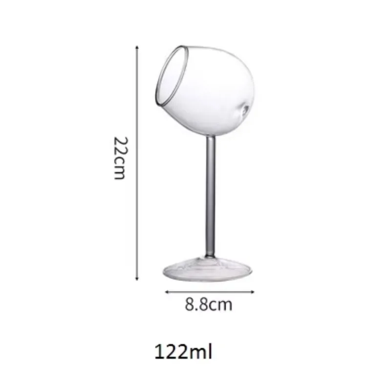 122Ml oblique long-handled wine glass red Baijiu cup hand-blown crystal wine glass oblique champagne transparent glass