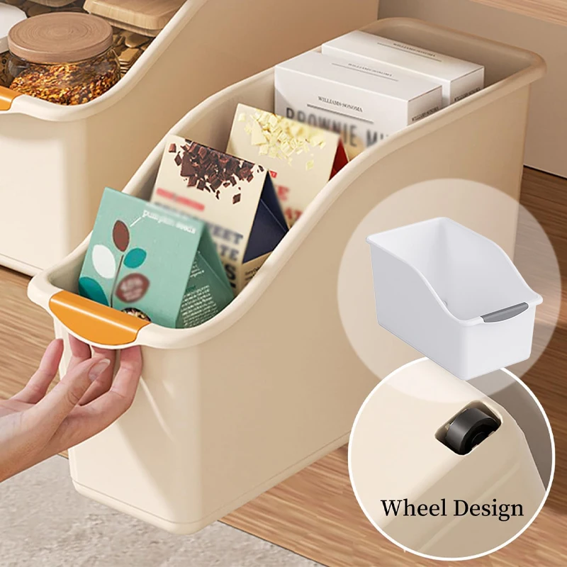 

Curved Plastic Storage Bins Set Multipurpose Home Organization Box for Cleaning Supplies Household Essentials Modern Desige 수납