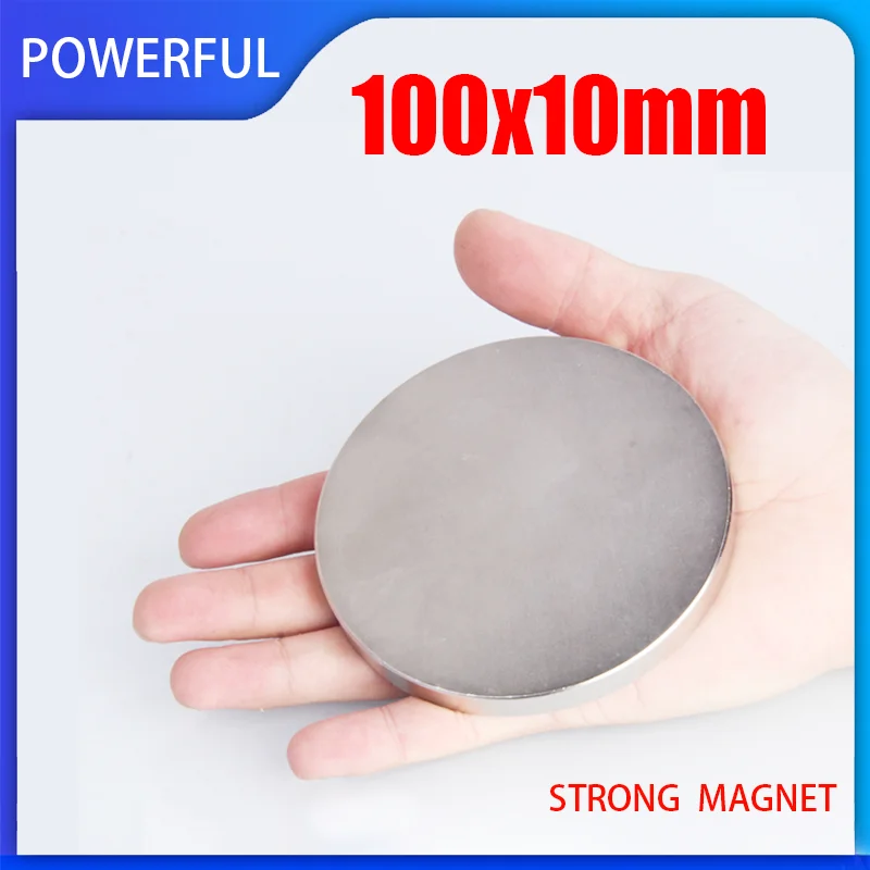 1PC 100x10mm Strong Powerful Magnets 100mm x 10mm  Round Search Magnet Permanent Neodymium Magnet Disc