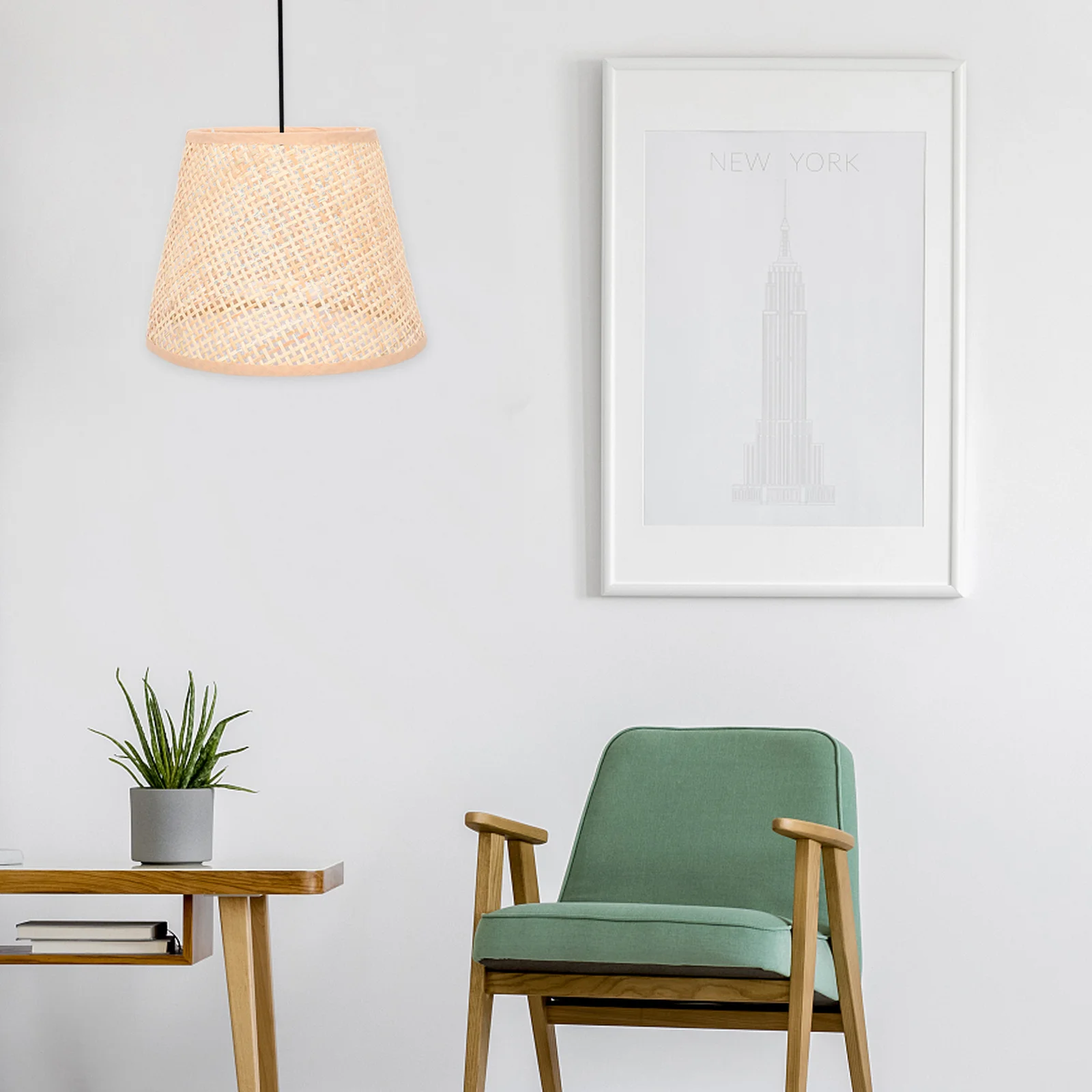 

Lampshade for Table Lamp Rattan Woven Light Cover Desktop Bedside Lamp Fixture Simple Design Protects Eyes Decorative