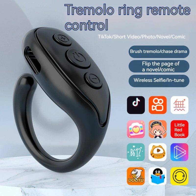 Wireless Bluetooth Fingerband Remote Control Portable Fingertip Selfie Controller Take Photos Video Like Turn Page Controller