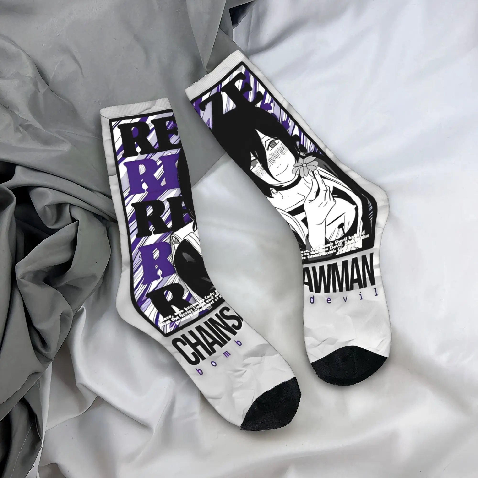 

Chainsaw Man Reze Anime Socks Modern Stockings Men High Quality Climbing Socks Autumn Graphic Anti Slip Socks