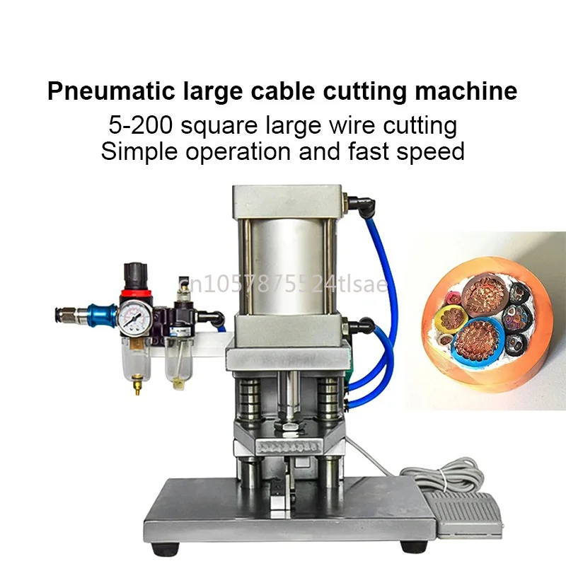 Large Square Pneumatic Electronic Coaxial Wire Cable Efficient Cutting Machine Equipment 160 Square Cable Wire Cutting Machine