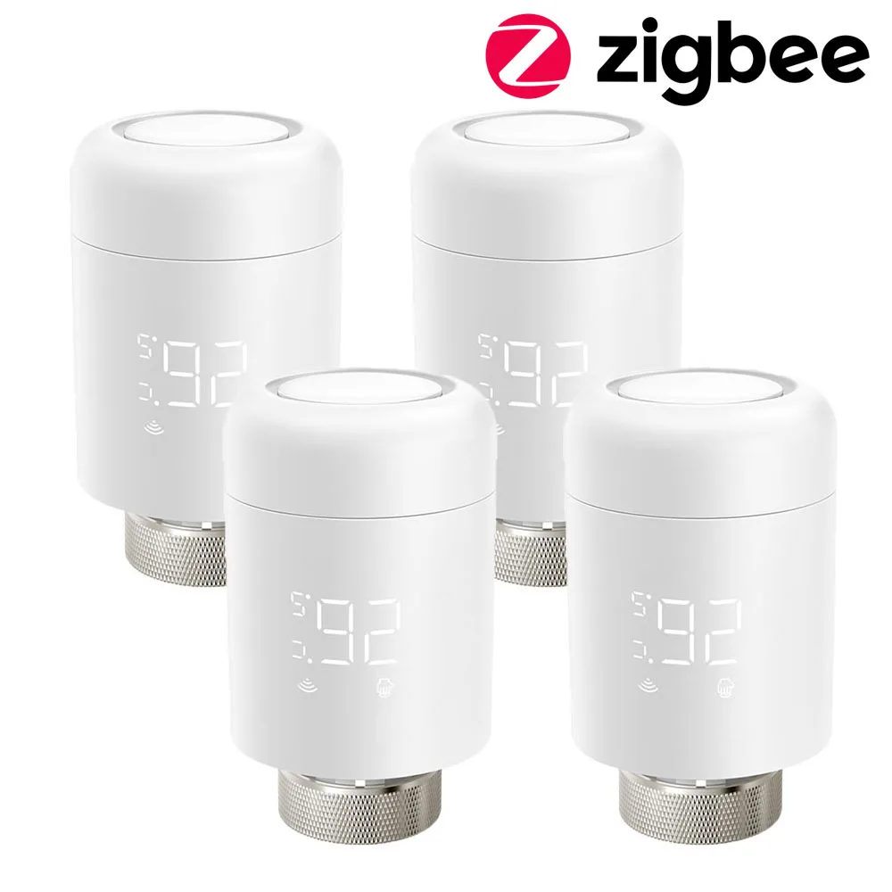 AVATTO Tuya 1-6PCS Zigbee TRV Radiator Actuator Klep Thermostatische Radiatorkraan Temperatuurregelaar Voor Alexa Google thuis