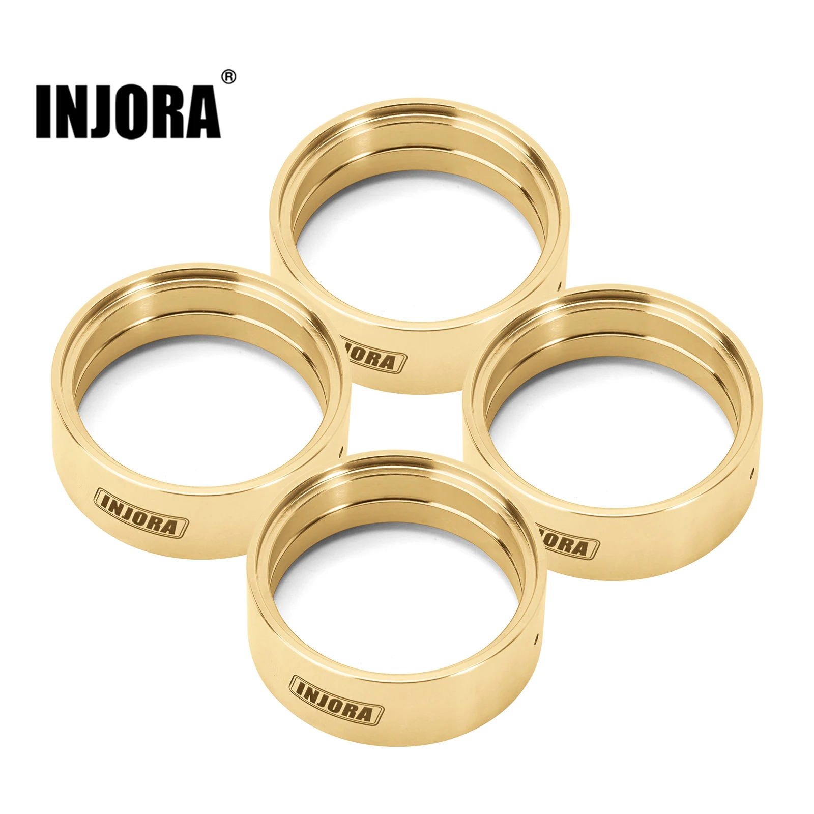 INJORA 27 g/unidad pesas de rueda de latón anillos internos Beadlock aptos para llanta de rueda de 1,3 "para 1/24 1/18 RC Crawler