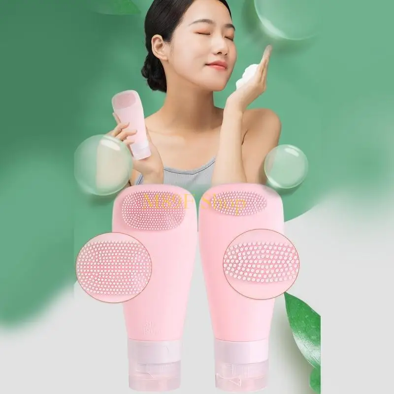 M89F Silicone Travel Bottle with Brush Container Shampoo Tubes Leak Proof Refillable