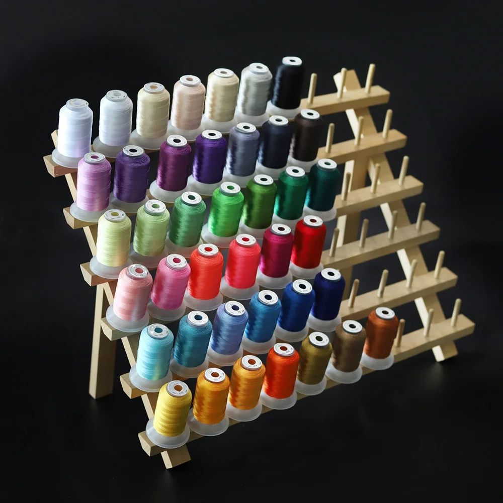 63 Brother Colors Set Premium Polyester Embroidery Thread 500M (550Y) Each Spool Brother Babylock Janome Singer Home Machine