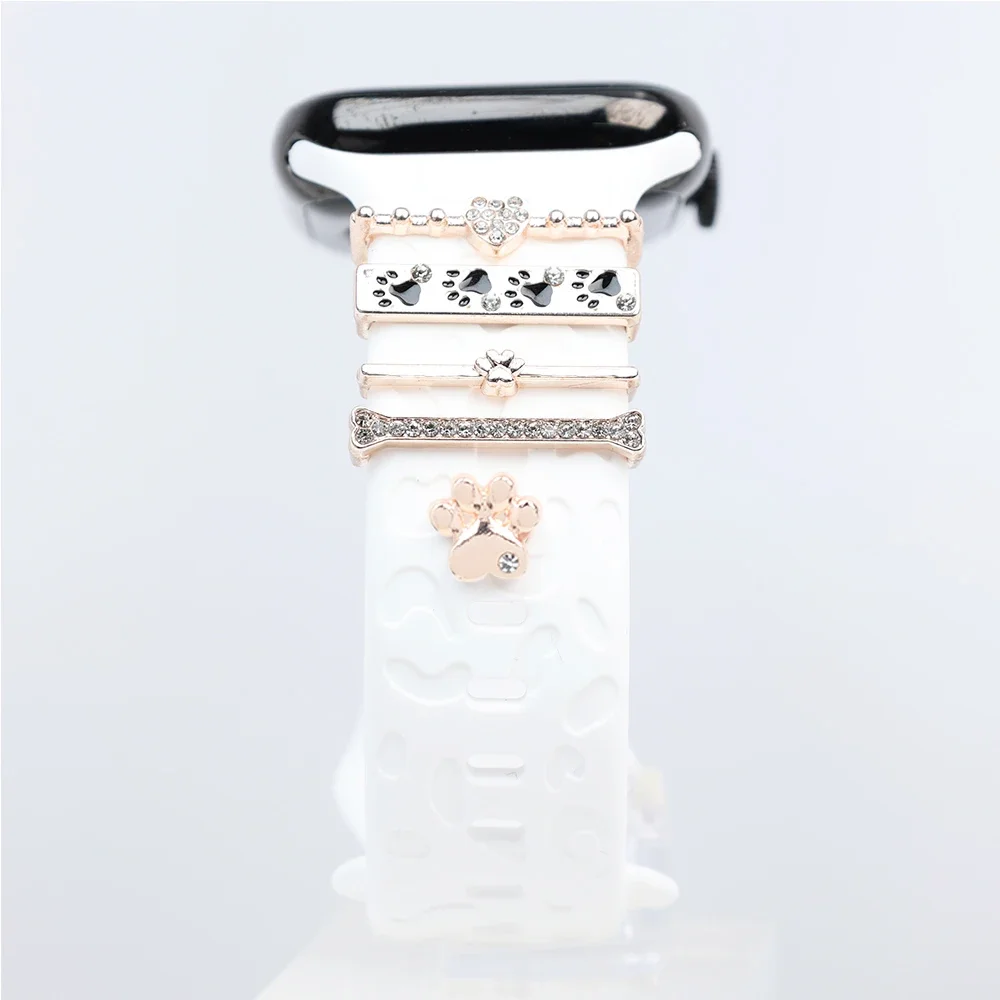 موضة سيليكون حزام ديكور ل سوار ساعة يد آبل زخرفة الديكور المعادن سحر حزام 38 مللي متر 40 مللي متر 42 مللي متر 45 مللي متر #2