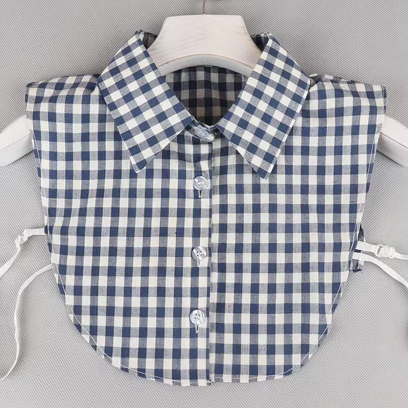 Ins Gefälschte Kragen Plaid Shirt Abnehmbare Kragen Feste Shirt Frauen Dickie Kragen Weiß Mädchen Top Kleidung Dickey Kragen Für Frauen