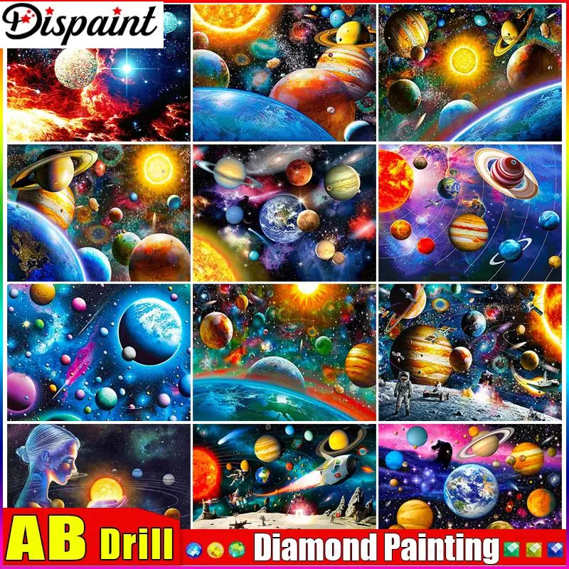 

Dispaint AB "Planet Galaxy" алмазная живопись 5D полная квадратная/круглая дрель домашний декор DIY Алмазная вышивка крестиком