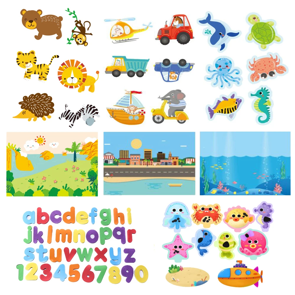 Summer Baby Bath Toys Alphanumeric Letter Animal Puzzle Soft EVA Kids Baby Bathroom Water Toys Baby Toys for 0 12 Months 1 Years