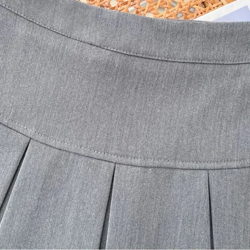 تنورة نسائية صغيرة ذات ثنيات من SchoolGirl تنورة تنس عالية الخصر بطيات صندوقية JK Y2K ملابس للمراهقات للربيع والصيف