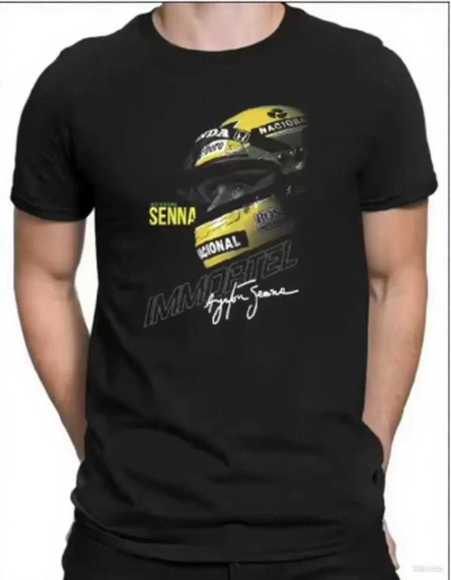 

Мужская хлопковая футболка с короткими рукавами и изображением шлема Айртона Сенны и цитатой IMMORTEL, уличная футболка с принтом, новое поступление, S-4XL