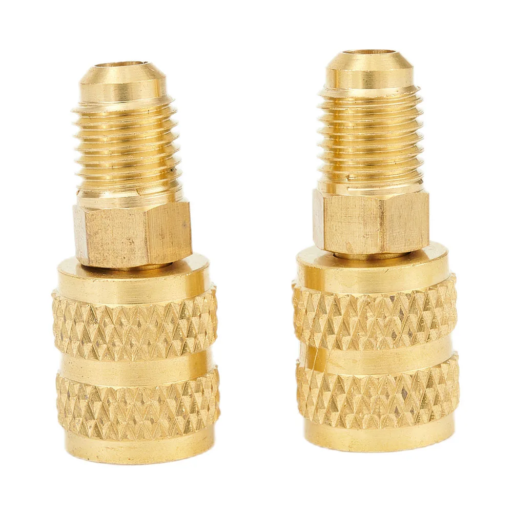 

2Pcs Female 5/16"SAE To Male 1/4"SAE Car AC Cool R410a Adapter Quick Couplers Brass For Car Air Condition Repair Accessories