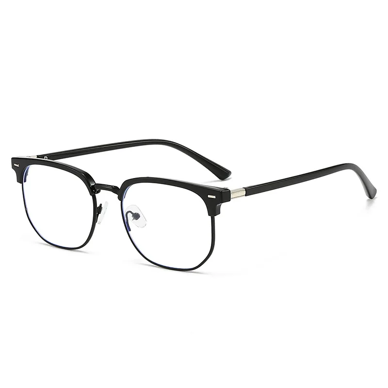 XJiea 2024 Photochrome Anti-blaues Licht Gläser Männer Mode Rechteck Halb Randlose Brillen Für Frauen Büro Computer Goggle