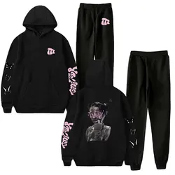 Tini Tour 2023 Tini Stoessel Merch 캐주얼 운동복 세트, 남녀공용 후드 맨투맨 및 스웻팬츠, 조깅복, 2 개