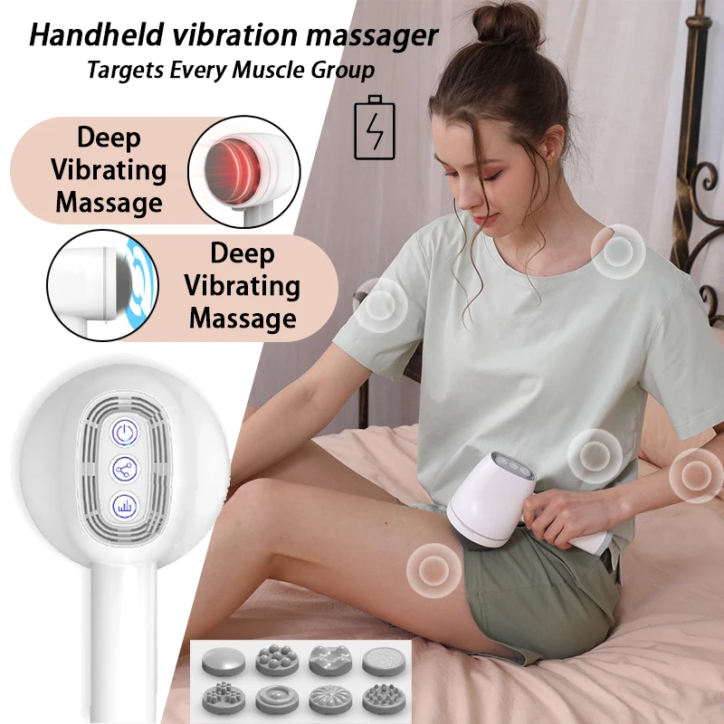 جهاز تدليك اهتزاز متعدد الوظائف محمول باليد وقابل لإعادة الشحن وتدليك قوي للكتف والظهر والرقبة والجسم بالكامل #1
