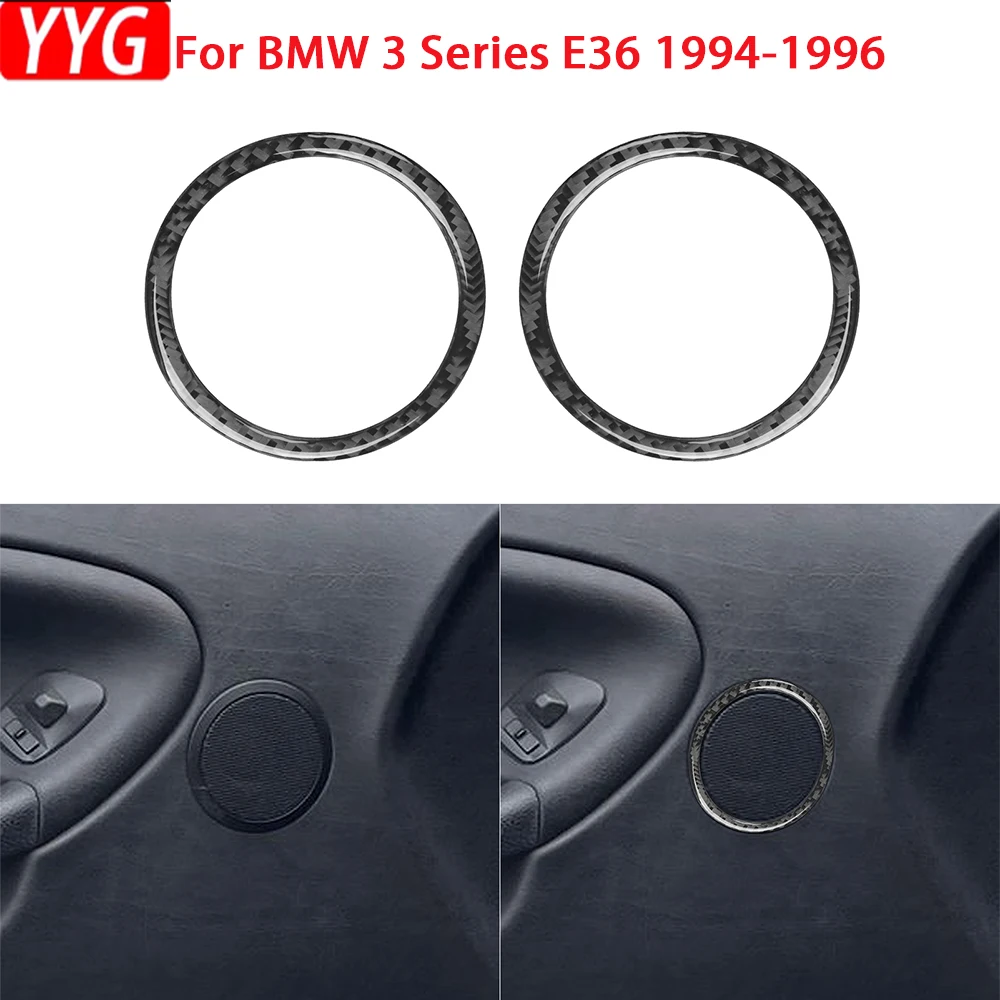 

For BMW 3 Series E36 1994-1996 Carbon Fiber Multiple Colors Tweeters Speakers Circle Ring Frame Interiors Accessories Sticker