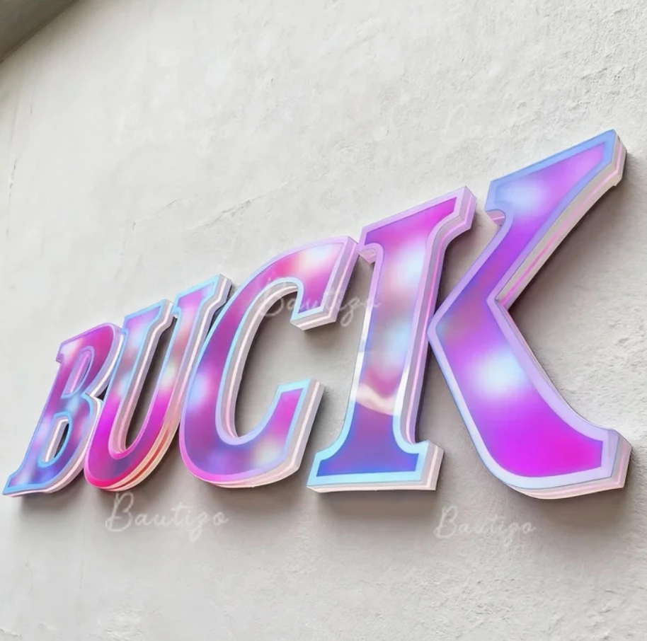 バー看板 RGB カスタムロゴ アドレサブルLEDチャンネル 3D文字 会社 ビジネス 壁面看板 広告 美容室 ネオン 理髪店