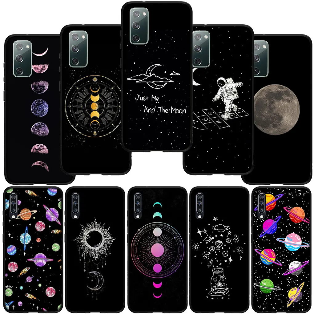 Moon Stars Astronaut Sky Phone Cover Case for Xiaomi Redmi Note 11 10 9 8 Pro 9S 10S 11S 9A 9C 9T 10A 10C 8A 7A A Soft Casing