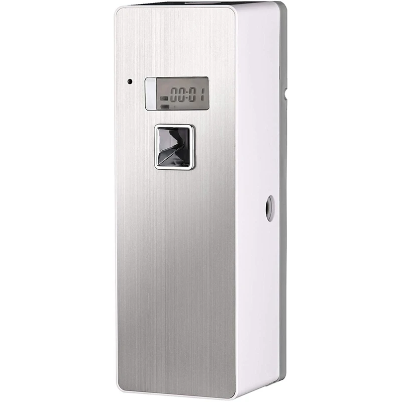 2X Free Standing Wall-Mounted Home Odor Neutralizing Automatic Air Freshener Fragrance Aerosol Spray Dispenser Silver