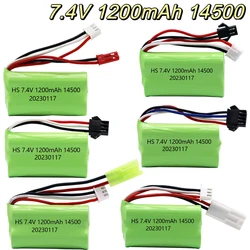 7.4V 14500 1200mah Li-ion Battery with SM JST SM-3P PLUG For Electric Toys Water Bullet Gun Spare Parts 7.4V For RC toys Cars