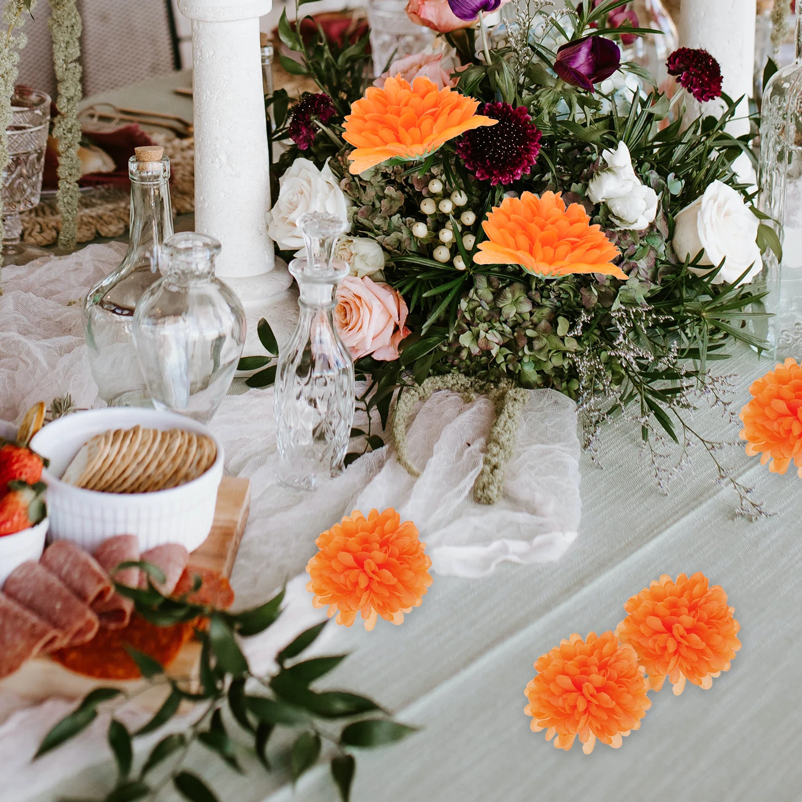 

20pcs Artificial Diy Artificial Fake Flower Decor Fake Chrysanthemum DIY Scene Scene Layout Flower Layout Home Decor