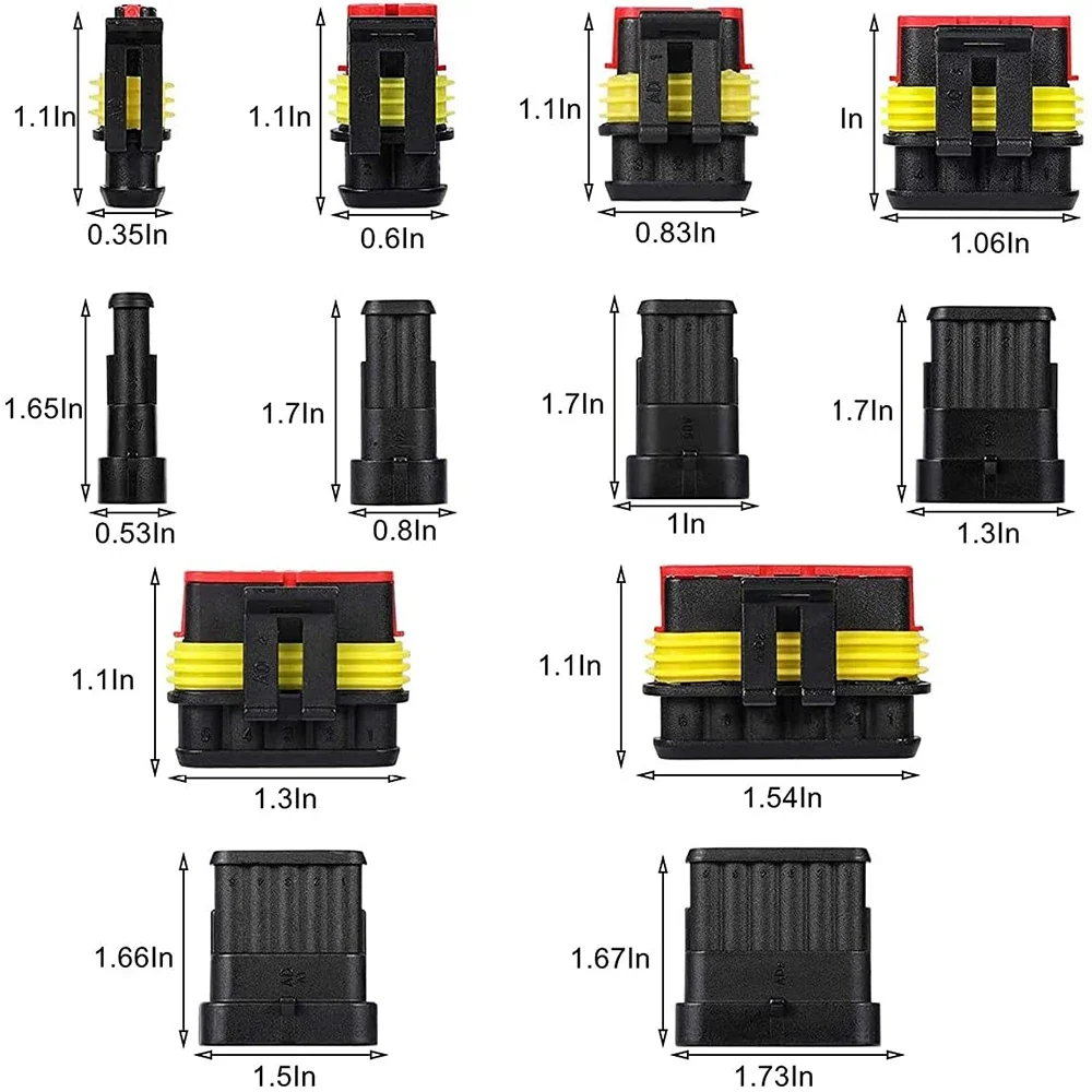 1004pcs waterproof electrical connector wire connector 1.5mm series terminal waterproof and rubber seal weatherproof car marine