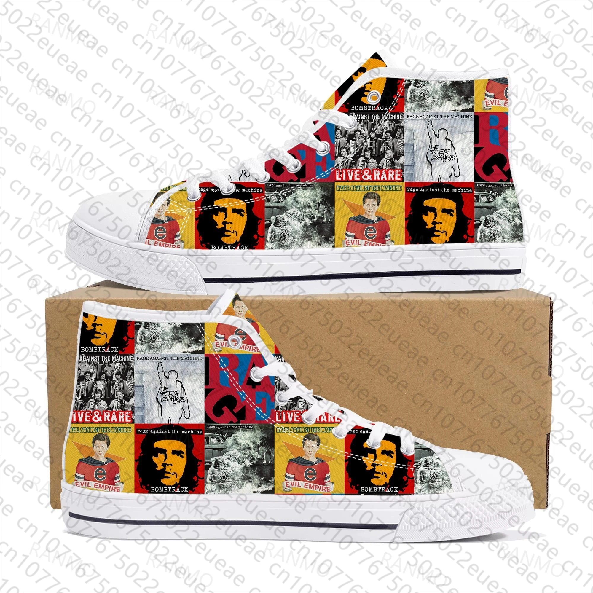 

Rage Against The Machine High Top High Quality Sneakers Men Women Teenager Canvas Sneaker Casual Couple Shoes Custom Shoes